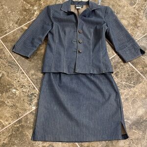 Pinstripe Blazer and Skirt Set